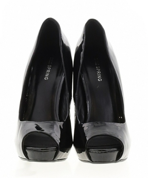 Sz.9 Peep toe black 5" platform heel - Picture 2 of 3